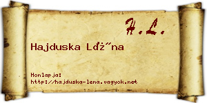 Hajduska Léna névjegykártya